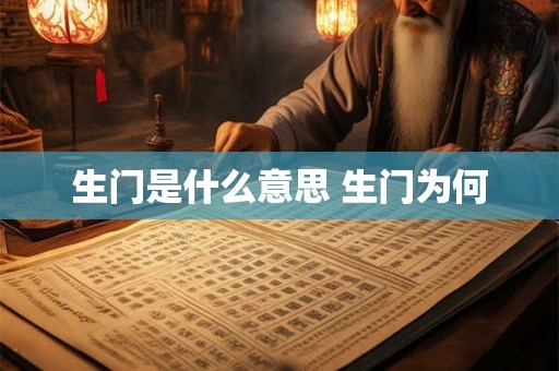 生门是什么意思 生门为何