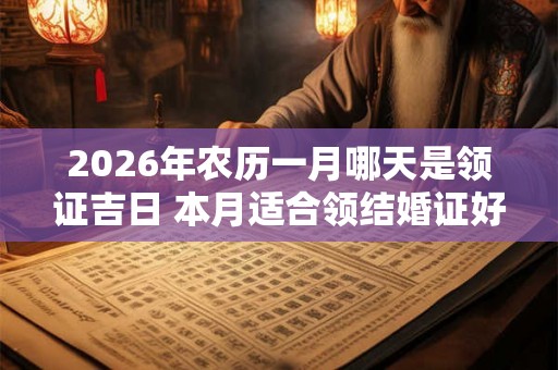 2026年农历一月哪天是领证吉日 本月适合领结婚证好日子查询