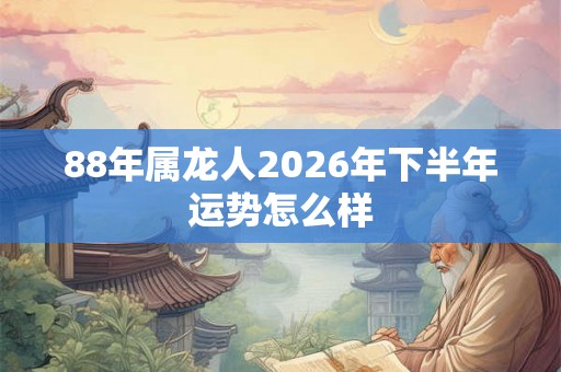 88年属龙人2026年下半年运势怎么样 88年属龙人2026年下半年运势怎么样