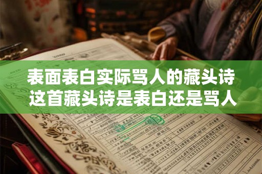 表面表白实际骂人的藏头诗 这首藏头诗是表白还是骂人