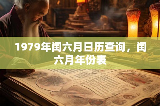 1979年闰六月日历查询，闰六月年份表