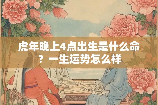 虎年晚上4点出生是什么命？一生运势怎么样