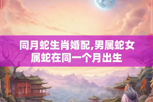 同月蛇生肖婚配,男属蛇女属蛇在同一个月出生