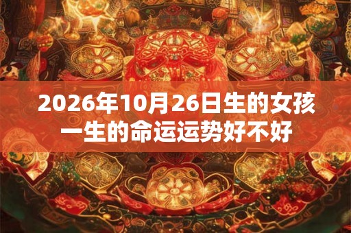 2026年10月26日生的女孩一生的命运运势好不好 2026年10月26日生的女孩一生的命运运势好不好