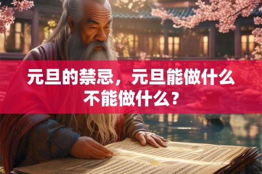 元旦的禁忌，元旦能做什么不能做什么？