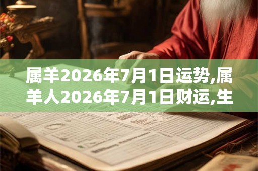 属羊2026年7月1日运势,属羊人2026年7月1日财运,生肖羊2026年7月1日运势