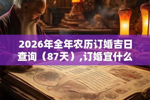 2026年全年农历订婚吉日查询（87天）,订婚宜什么忌什么