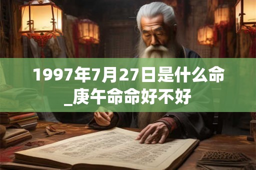 1997年7月27日是什么命_庚午命命好不好