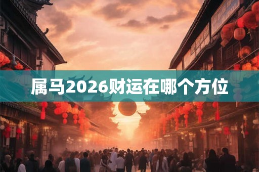 属马2026财运在哪个方位