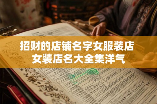 招财的店铺名字女服装店 女装店名大全集洋气