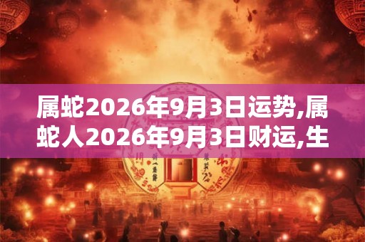 属蛇2026年9月3日运势,属蛇人2026年9月3日财运,生肖蛇2026年9月3日运势