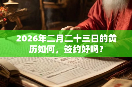 2026年二月二十三日的黄历如何,签约好吗? 2026年二月二十三日的黄历如何,签约好吗?