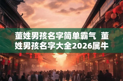 董姓男孩名字简单霸气 董姓男孩名字大全2026属牛 董姓男孩名字简单霸气 董姓男孩名字大全2026属牛