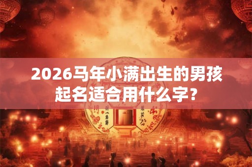 2026马年小满出生的男孩起名适合用什么字？