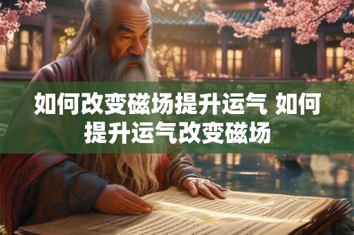如何改变磁场提升运气 如何提升运气改变磁场