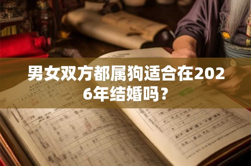 男女双方都属狗适合在2026年结婚吗? 男女双方都属狗适合在2026年结婚吗?
