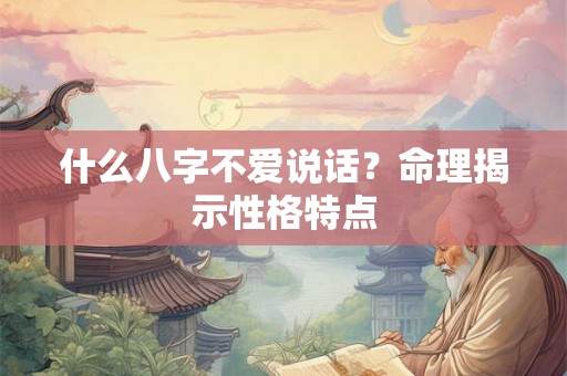 什么八字不爱说话？命理揭示性格特点