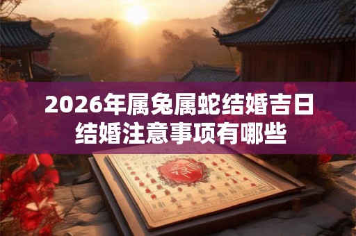 2026年属兔属蛇结婚吉日 结婚注意事项有哪些
