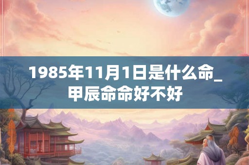 1985年11月1日是什么命_甲辰命命好不好