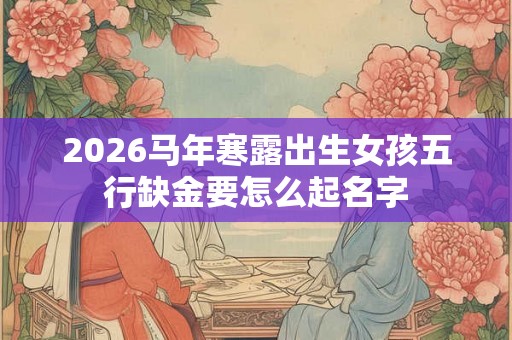 2026马年寒露出生女孩五行缺金要怎么起名字