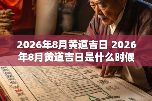 2026年8月黄道吉日 2026年8月黄道吉日是什么时候