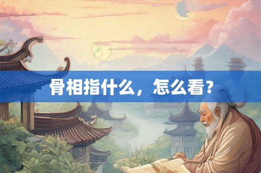 骨相指什么,怎么看? 骨相指什么,怎么看?