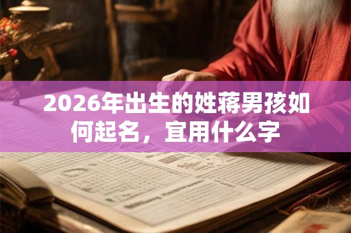 2026年出生的姓蒋男孩如何起名，宜用什么字