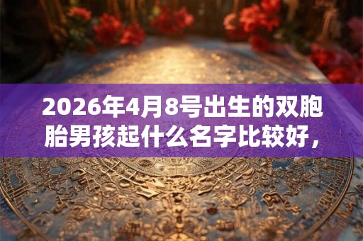2026年4月8号出生的双胞胎男孩起什么名字比较好，五行属什么
