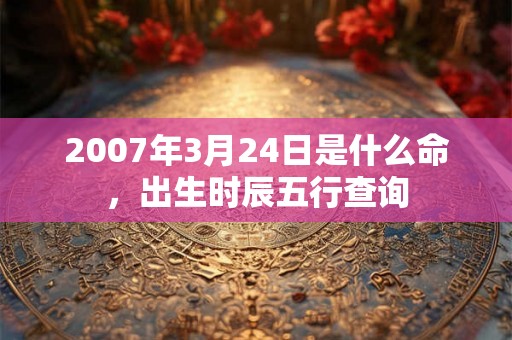 2007年3月24日是什么命，出生时辰五行查询