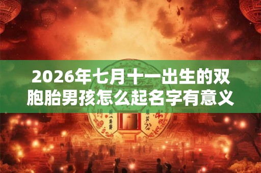 2026年七月十一出生的双胞胎男孩怎么起名字有意义