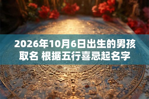 2026年10月6日出生的男孩取名 根据五行喜忌起名字