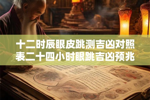 十二时辰眼皮跳测吉凶对照表二十四小时眼跳吉凶预兆