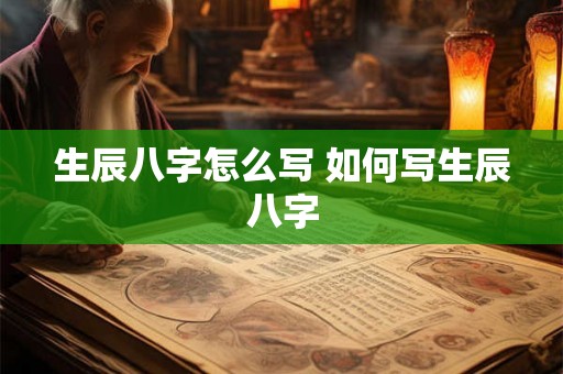 生辰八字怎么写 如何写生辰八字