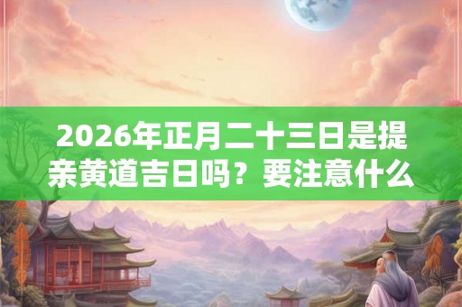2026年正月二十三日是提亲黄道吉日吗？要注意什么？