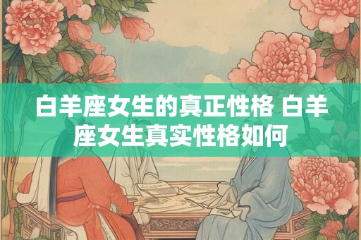 白羊座女生的真正性格 白羊座女生真实性格如何 白羊座女生的真正性格 白羊座女生真实性格如何