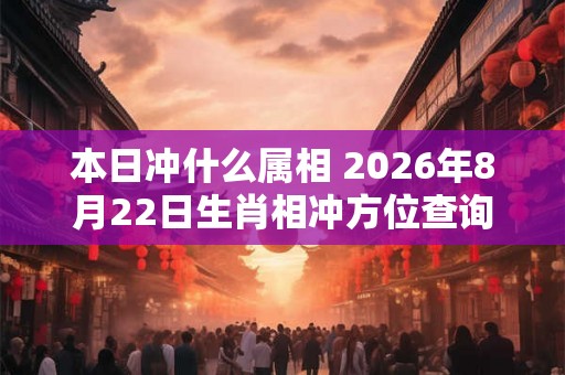 本日冲什么属相 2026年8月22日生肖相冲方位查询