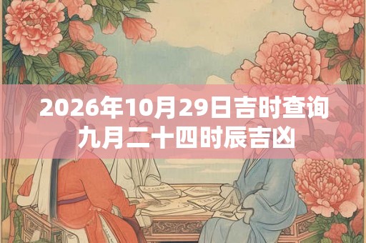 2026年10月29日吉时查询 九月二十四时辰吉凶