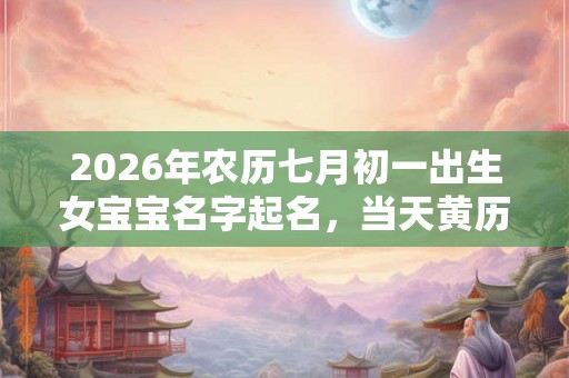 2026年农历七月初一出生女宝宝名字起名，当天黄历怎么样？