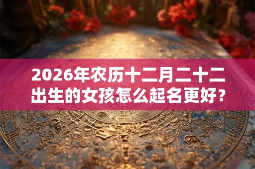 2026年农历十二月二十二出生的女孩怎么起名更好？命运如何？