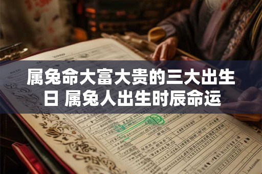 属兔命大富大贵的三大出生日 属兔人出生时辰命运