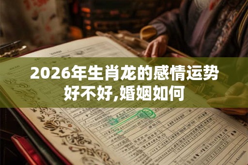 2026年生肖龙的感情运势好不好,婚姻如何