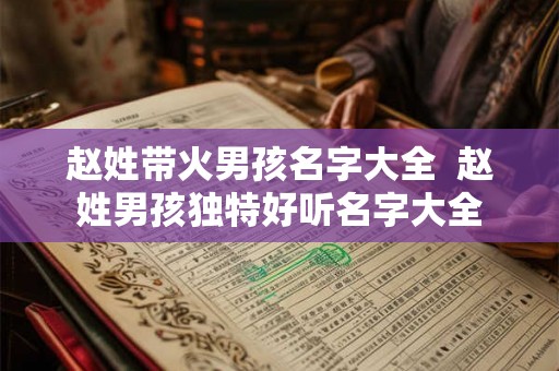 赵姓带火男孩名字大全  赵姓男孩独特好听名字大全