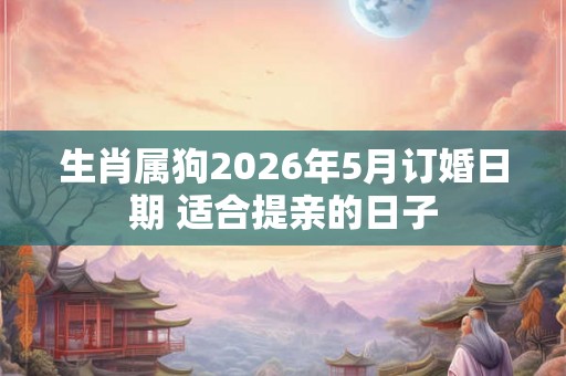 生肖属狗2026年5月订婚日期 适合提亲的日子