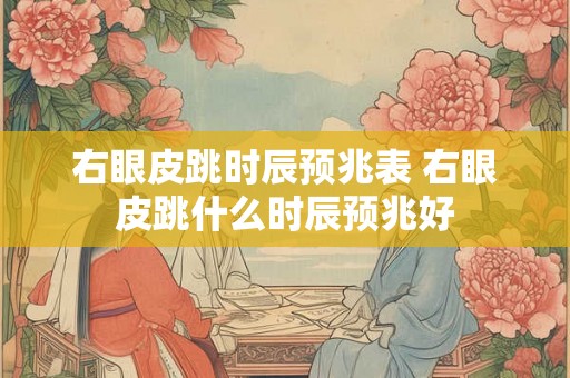 右眼皮跳时辰预兆表 右眼皮跳什么时辰预兆好