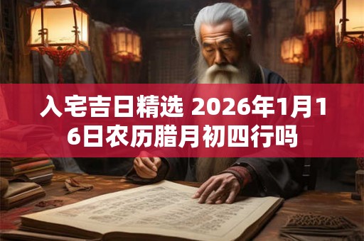 入宅吉日精选 2026年1月16日农历腊月初四行吗
