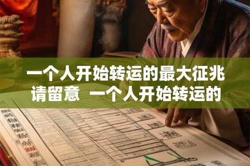 一个人开始转运的最大征兆请留意 一个人开始转运的三个迹象 一个人开始转运的最大征兆请留意 一个人开始转运的三个迹象