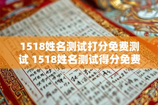 1518姓名测试打分免费测试 1518姓名测试得分免费吗