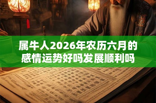 属牛人2026年农历六月的感情运势好吗发展顺利吗