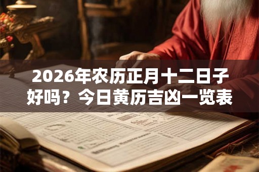 2026年农历正月十二日子好吗？今日黄历吉凶一览表！
