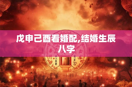 戊申己酉看婚配,结婚生辰八字